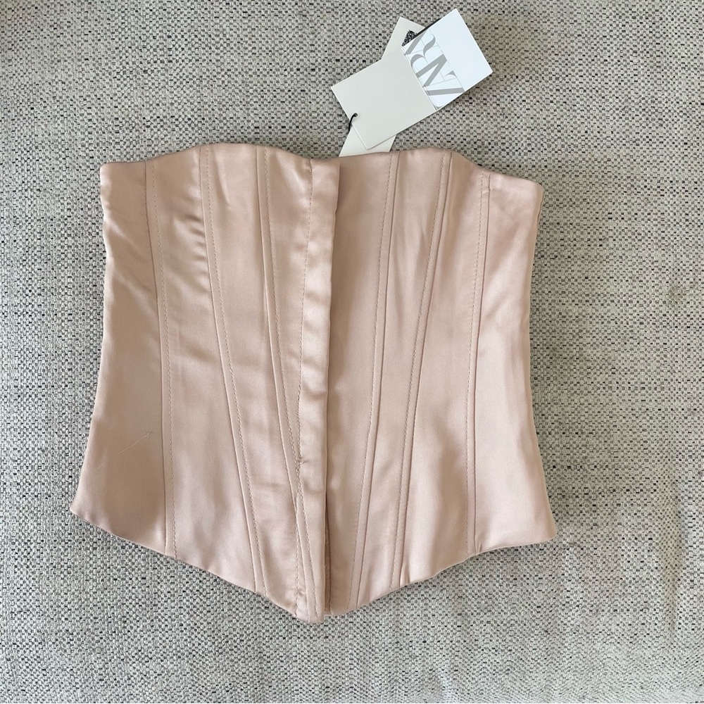 Zara light pink corset top